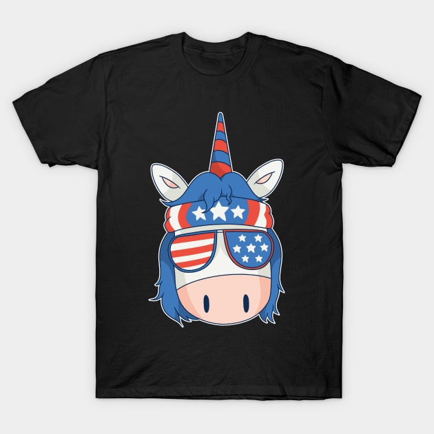 American unicorn rebels flag T-Shirt by Midoart